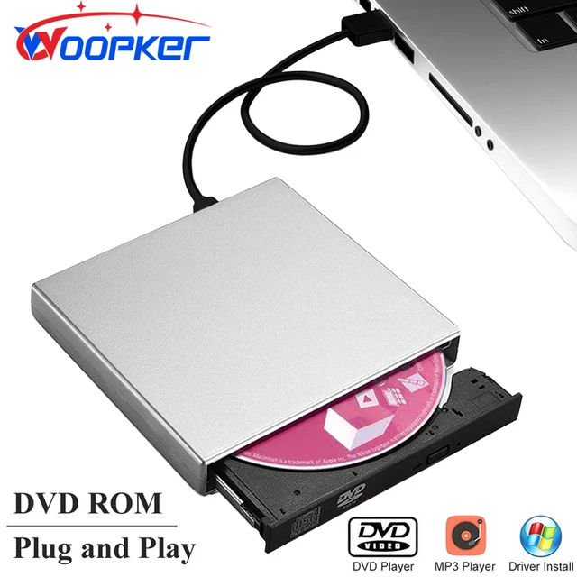 Woopker – Lecteur Dvd Externe Vcd Mp3, Usb 2.0, Ultra-mince, Pour