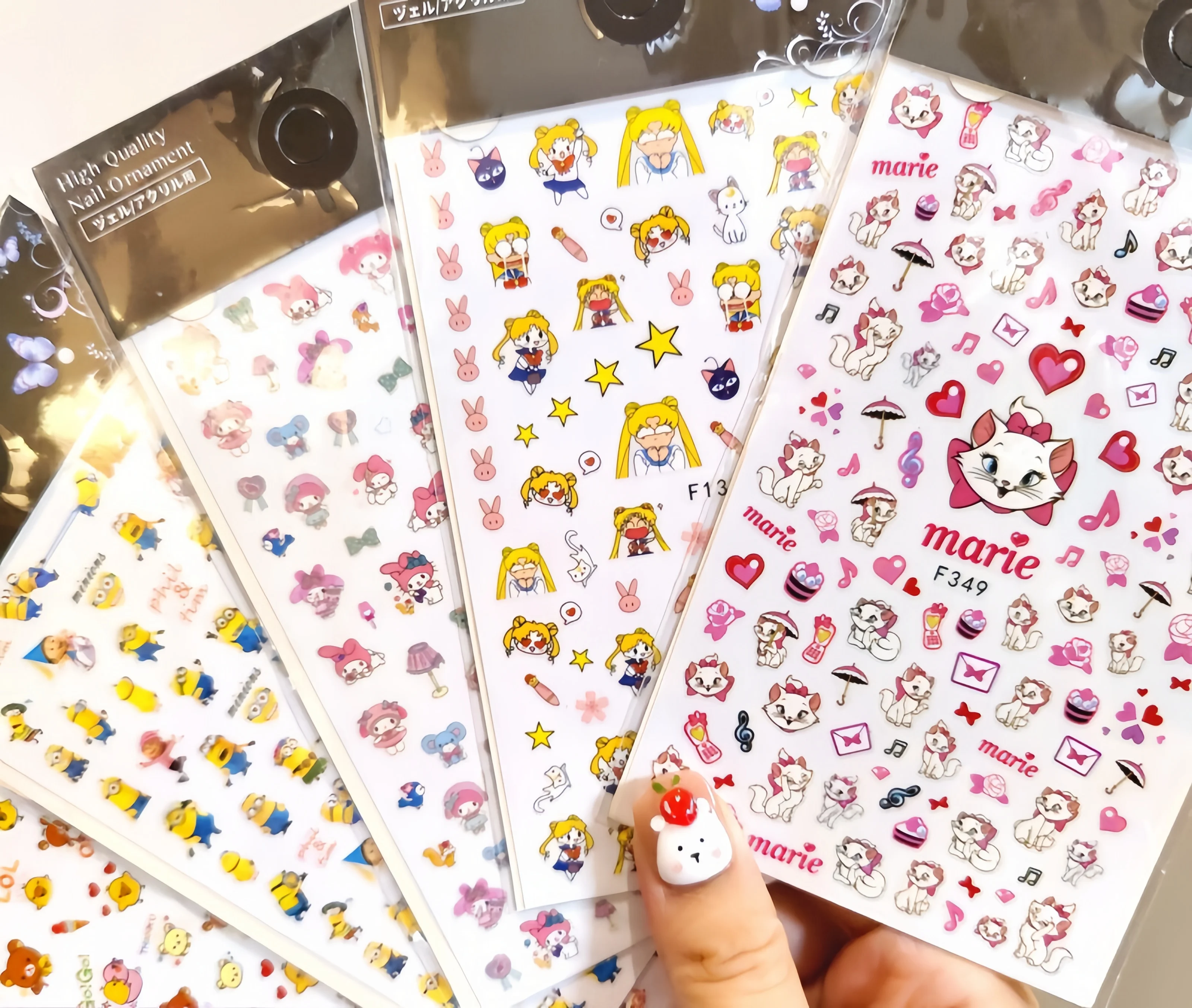  Limited Edition Marie The Cat Nail Sticker The Aristocats 3D Disney Cartoon Animation Press On Nails Nail Supplies For Manicure 