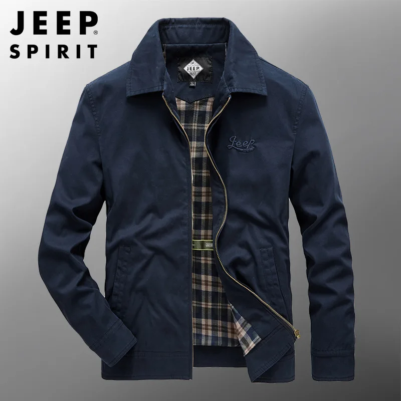 Jeep Spirit Spring And Autumn Jacket Men Loose Slim Casual