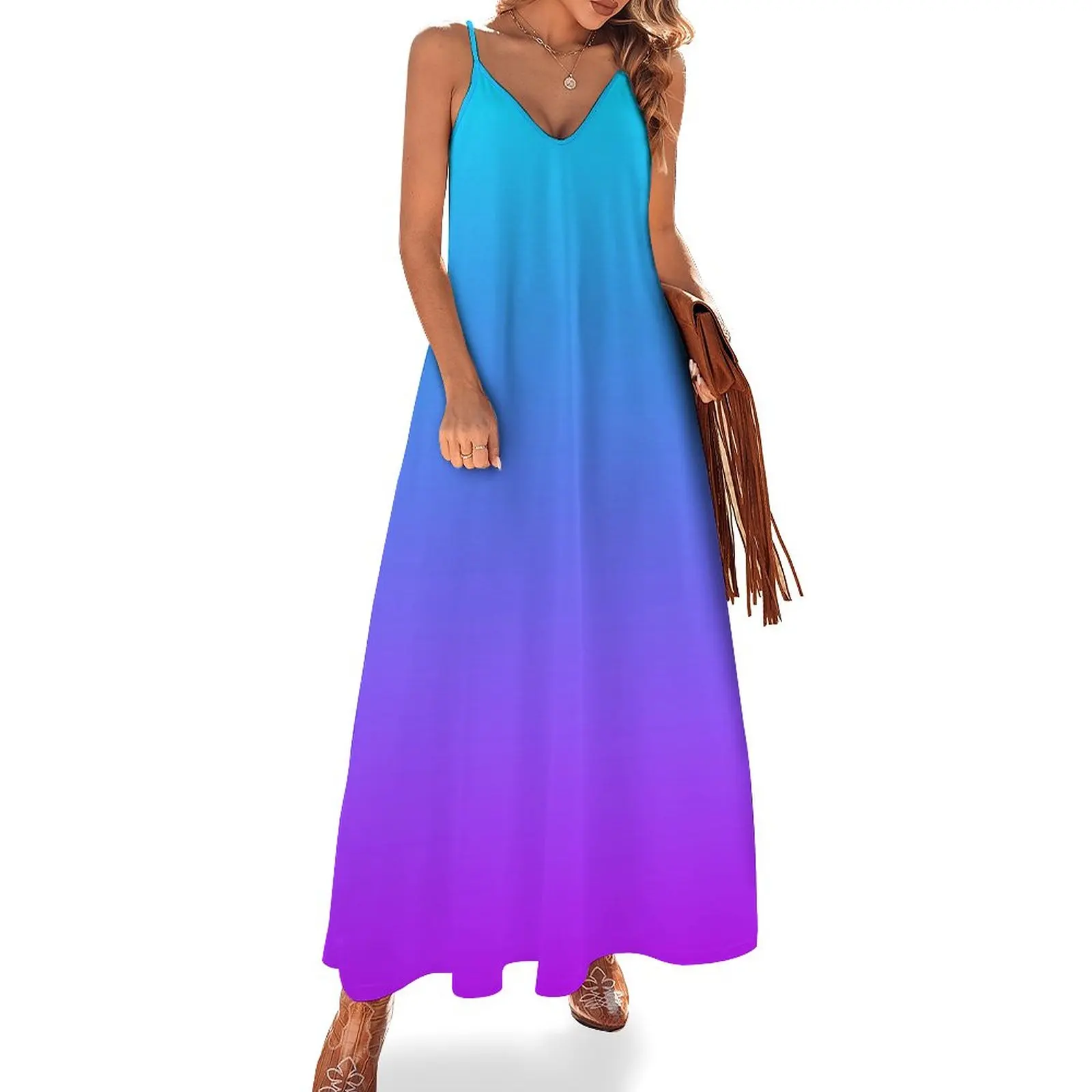 

Neon Blue & Purple Gradient Sleeveless Dress elegant dresses plus sizes fairy dress Elegant gown