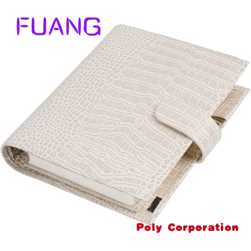 Custom  Wholesale main factory A5 Lug Rings Planner Leather Binder Organizer Croc-Taupe a5 binder folder 6 rings agenda cover planner organizer stationery binder portfolio college notebooks cover for school files