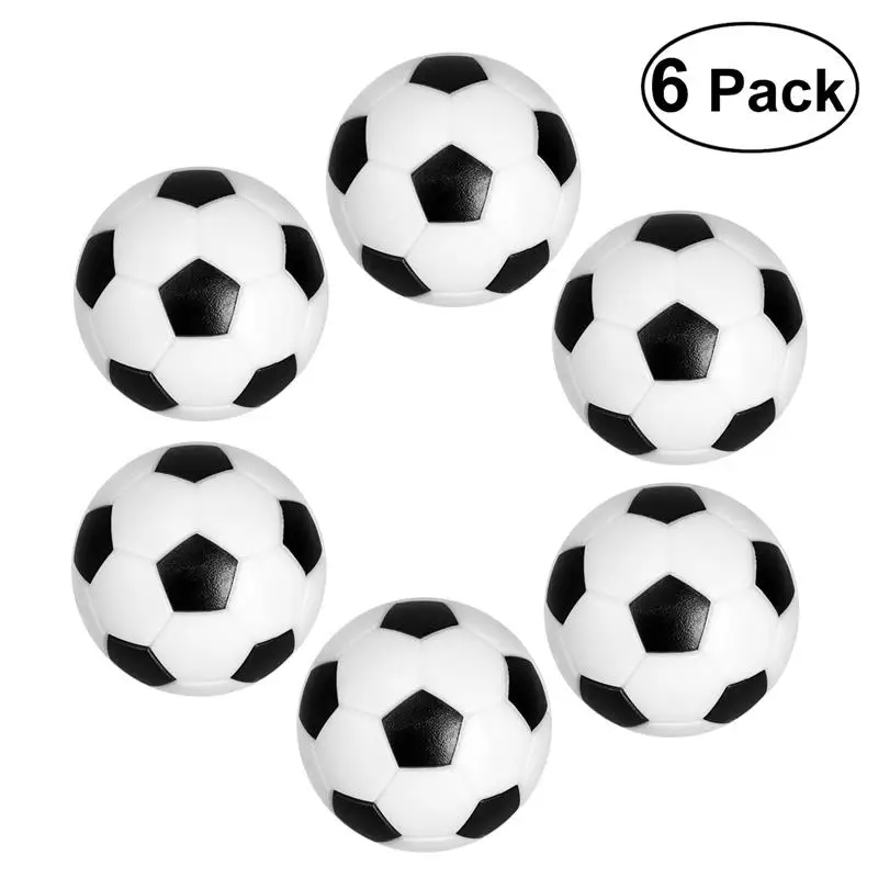 

Hot 6PCS 32mm Black White Socer Ball For Entertainment Flexible Trained Relaxed Kids Small Socer Ball Mini Table Football Balls