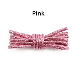 Vibrant Glitter Round Shoelaces for Trendy Sneakers and Leather Shoes (Pink)