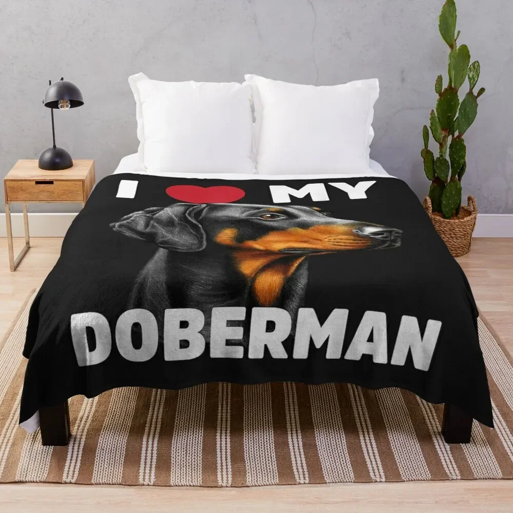 

Футболка I Love My Doberman, одеяло, модные диваны, идеи для подарка на День святого Валентина, одеяла