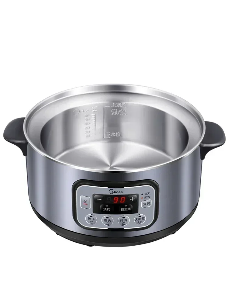 New Electric Steamer. Stainless steel three-layer integrated electric steamer. Steamer multi-function electric.