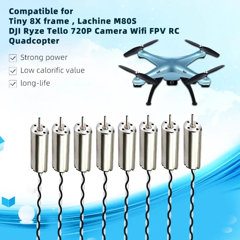 Lot de 8 Moteurs Brossés 8520 15600KV pour Drone DJI Tello