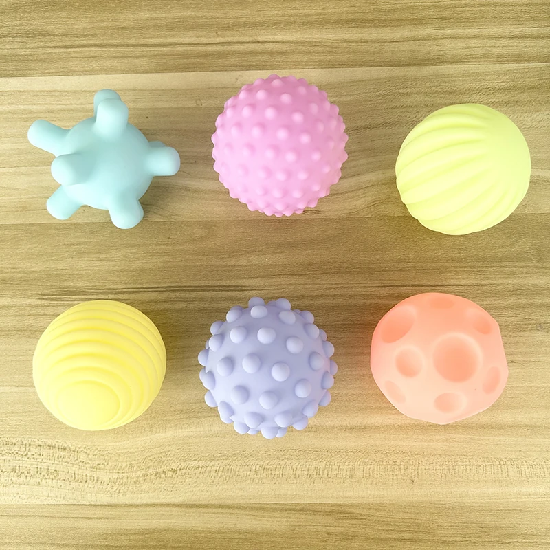 Montessori Toys Baby 0 12 24 36 Months Children's Ball Grip Ball Hair Ring Soft Rubber Playing Toys Rubber Ball Pinch Ring 4