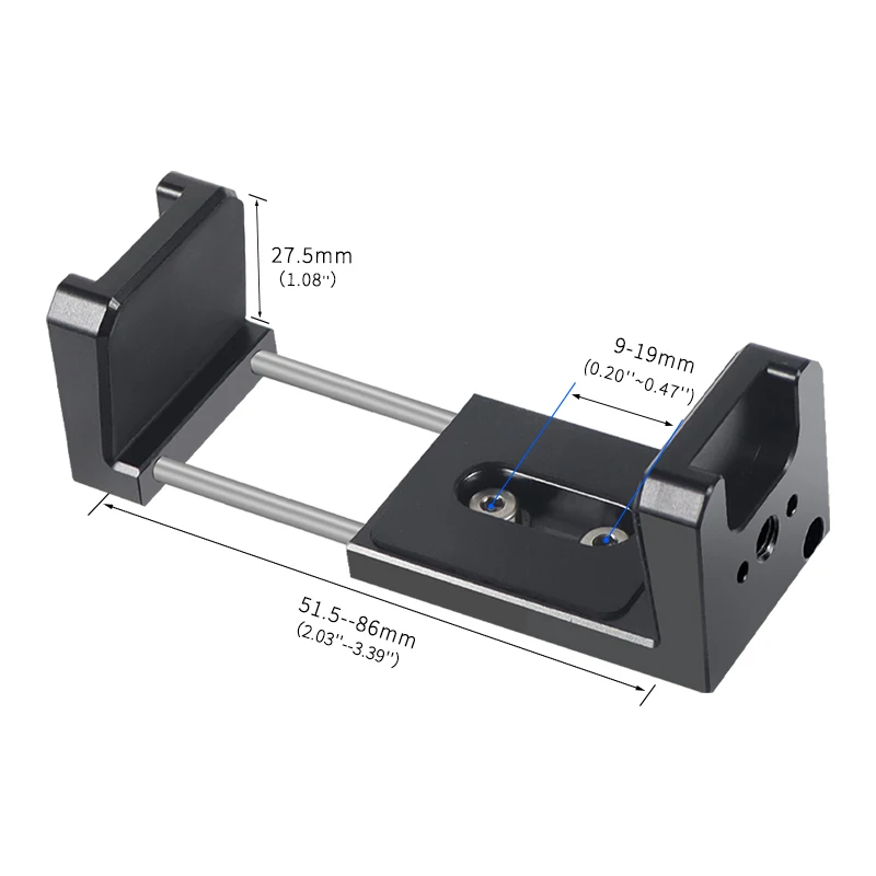 Power Bank Holder for 53-83mm Mobile Phone Power Bank Clamp Clip SSD Bracket /with Cold Shoe for DJI Mic 1/2 For DSLR Camera