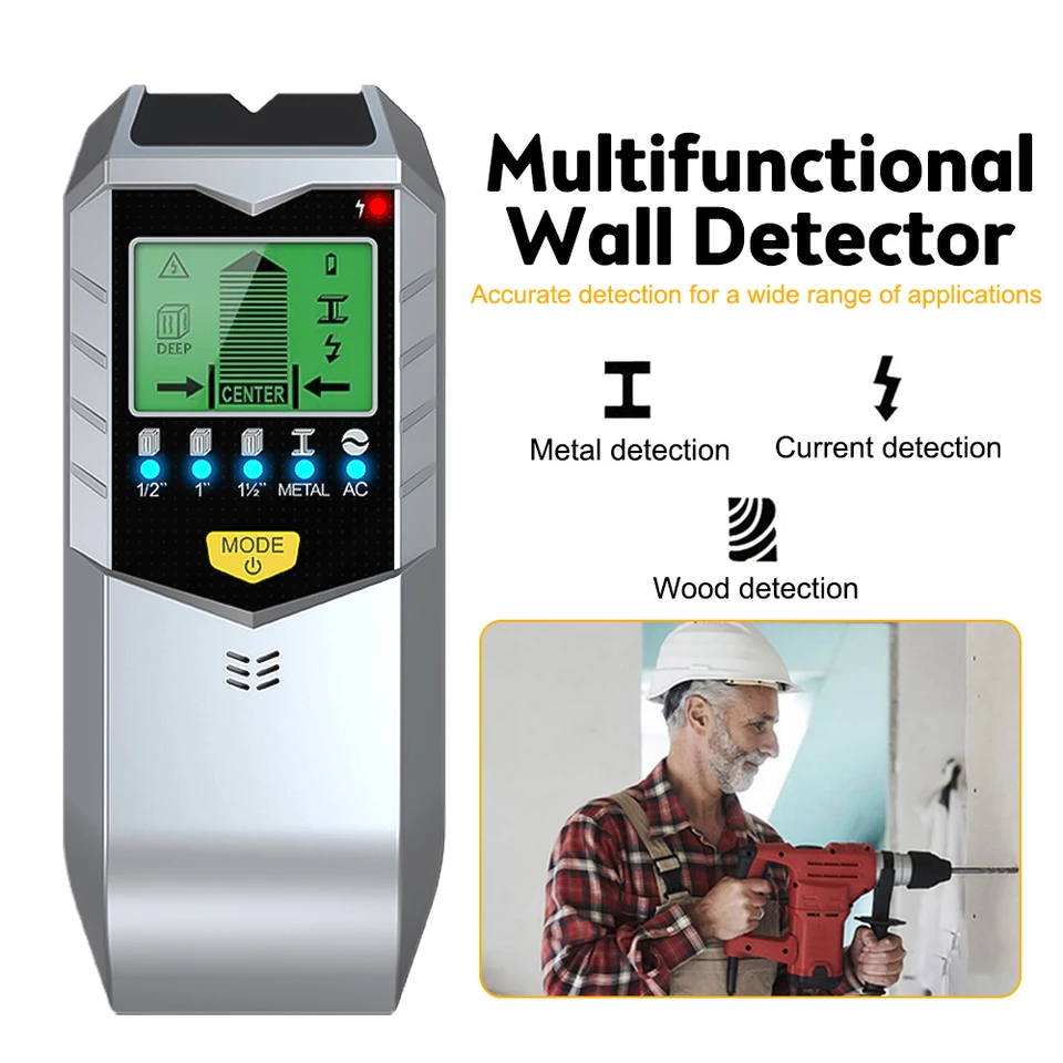 Stud Finder Wall Scanner Hw430 5-in-1 Stud Detector Hd Lcd Display Quickly  Locating Sensor Finders for Wood Metal 