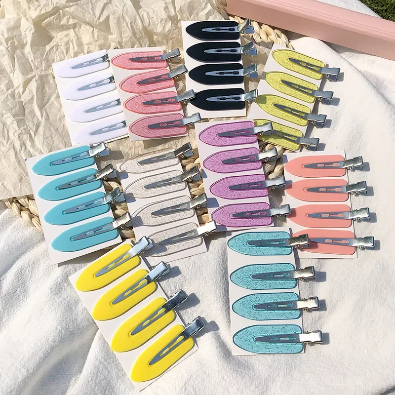 4pcs set No Bend Seamless Hair Clips Side