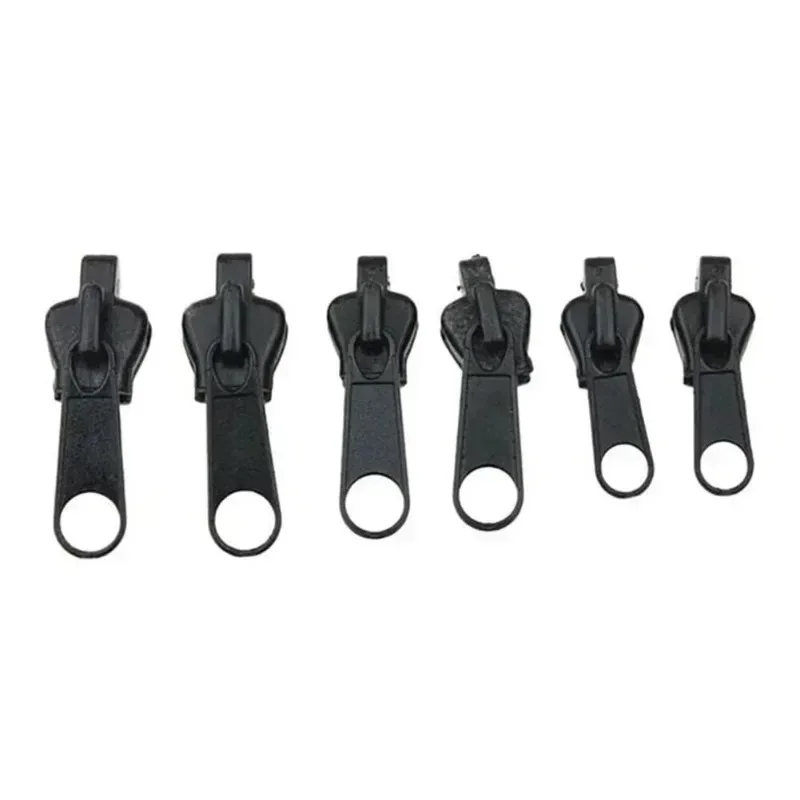 Black 6pcs Instant Zipper Universal Instant Fix Zipper Repair Kit Replacement Zip Slider Teeth Rescue New Design for DIY Sew