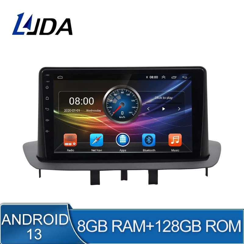 

Автомобильный мультимедийный плеер 8G + 128G DSP Android 13 для Renault Megane 3 2008 -2013 2014 1 Din автомобильный радиоприемник GPS Навигация стерео Carplay