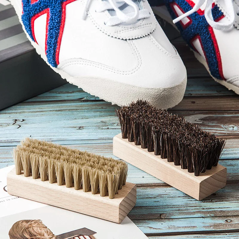 Portable-Wood-Handle-Shoe-Brush-Pig-Bristles-Brush-Boot-Brush-Sneakers ...