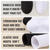 MiiOW 100% pur coton chaussettes hommes robe d'affaires blanc noir longue chaussette déodorant antibactérien sport chaussette course chaussette courte 5