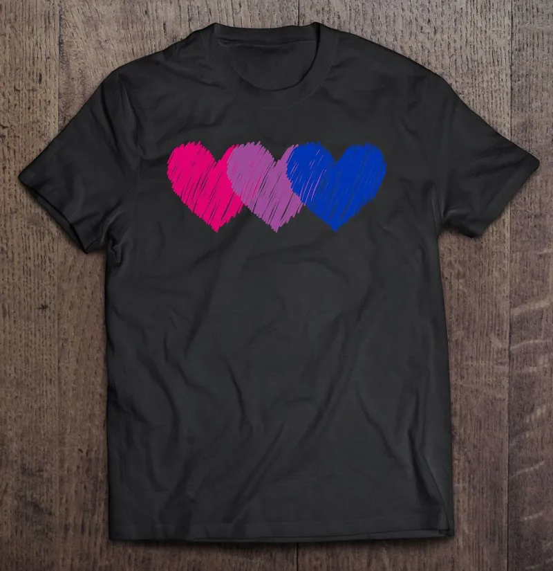Бисексуальный флаг сердечки любовь рубашка ЛГБТ Bi Pride мужские футболки размера