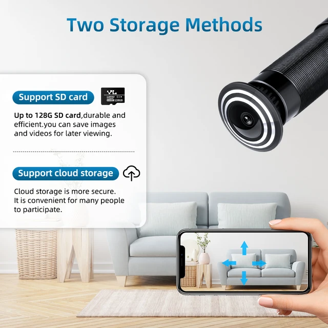 2.4/5G Wifi Video Peephole Camera Motion Detection Door Viewer Video eye Wireless Intercom Home Security Auto Record 5