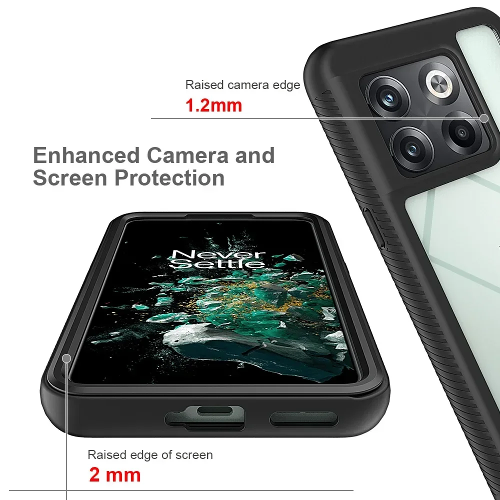 OnePlus 10T Funda Capa 용 TPU/PC 스카이 케이스 2 레이어 구조 하이브리드 충격 방지 쉘 헤비 듀티 폰 커버
