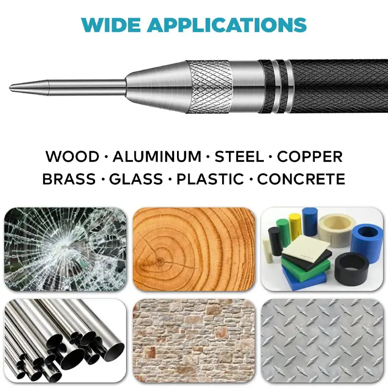 Automatic Centre Punch General Woodworking Metal Drill Adjustable Spring Loaded Automatic Punch Hand Tools for Metal Wood Glass image 3
