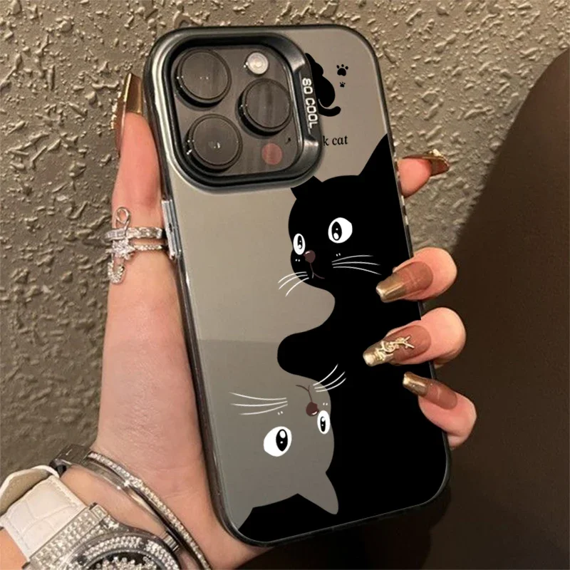 For Xiaomi 14T 13 13T 14 12T 12 Mi 13 11 Lite 5G Cases Cute Cartoon Black Cat Cover for Poco M6 X6 F5 X5 F6 Pro Shockproof Case — view 2