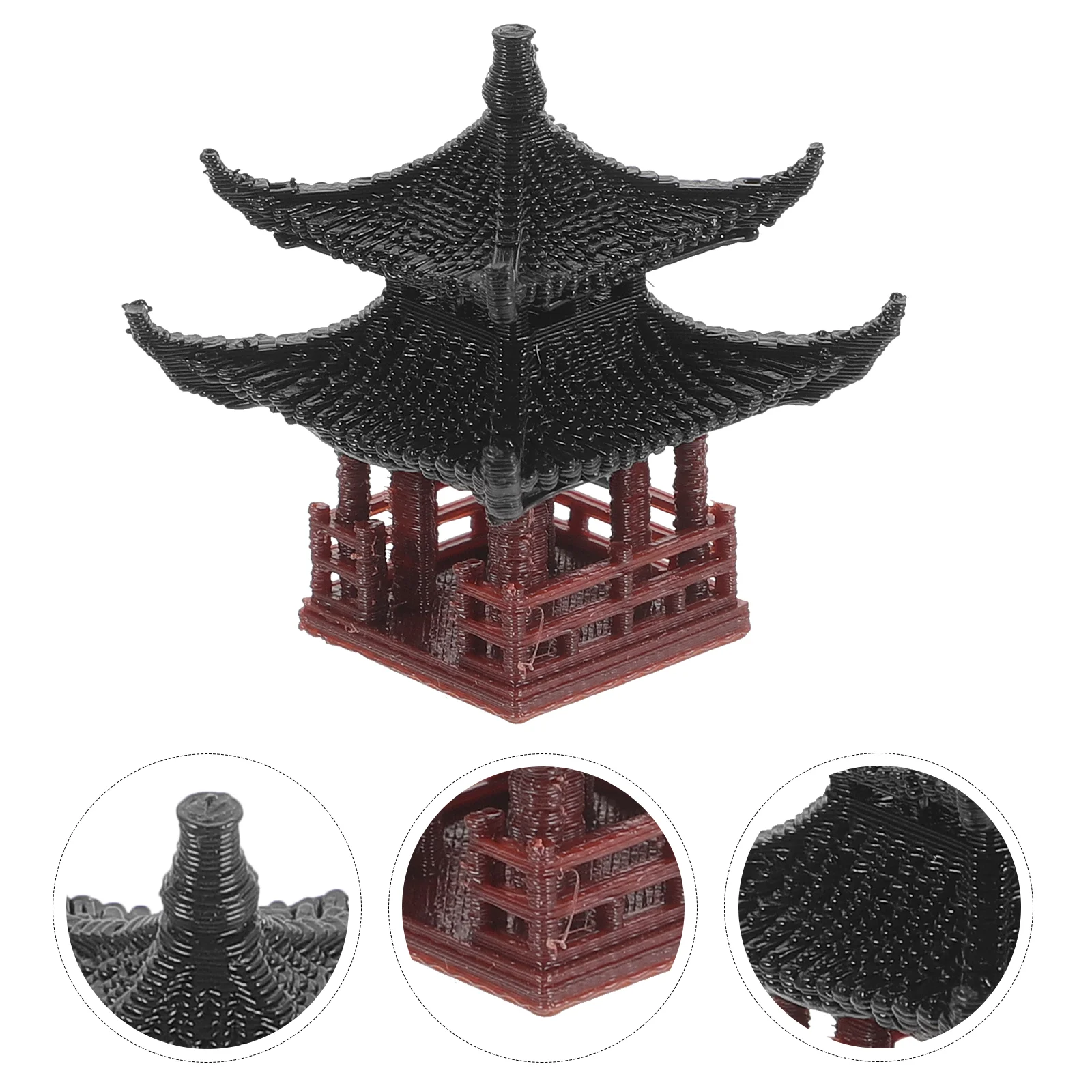 

Mini Pagoda Statue Fairy Garden Decor Pavilion Hexagon Asian Exotic Environments Flower Vase Aquarium Dollhouse Decor For