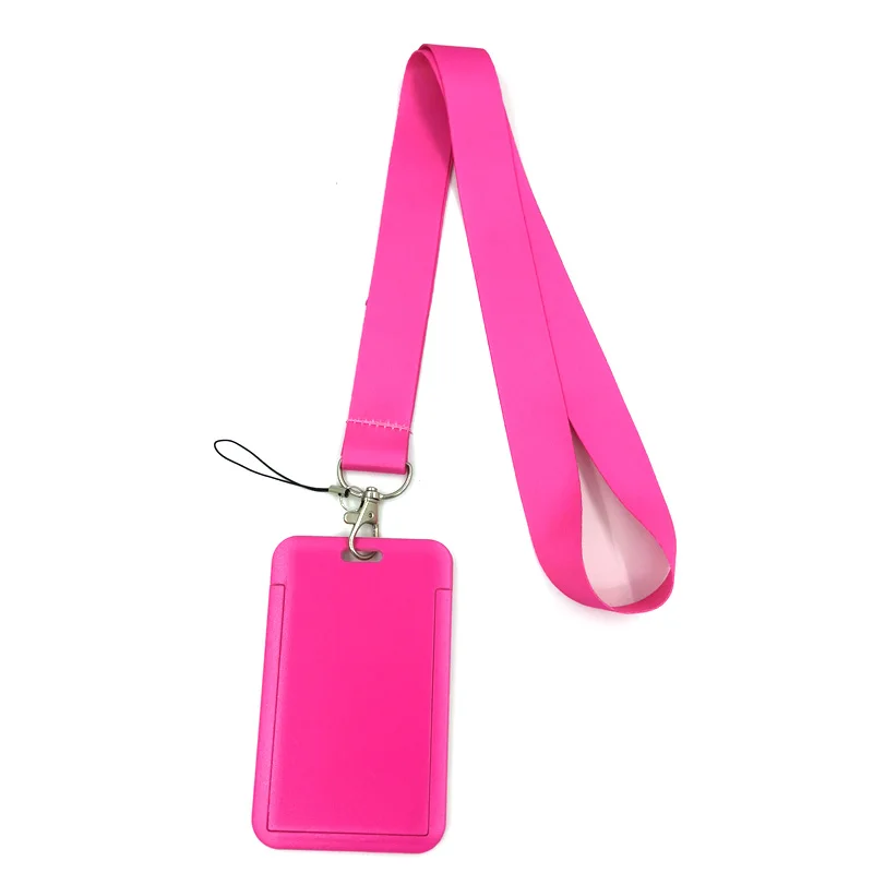 Pure Pink Color ID Card Students Work Name card Holder Pass Gym Badge Kids Holder Jewelry Accessories Decorations Simple Gifts