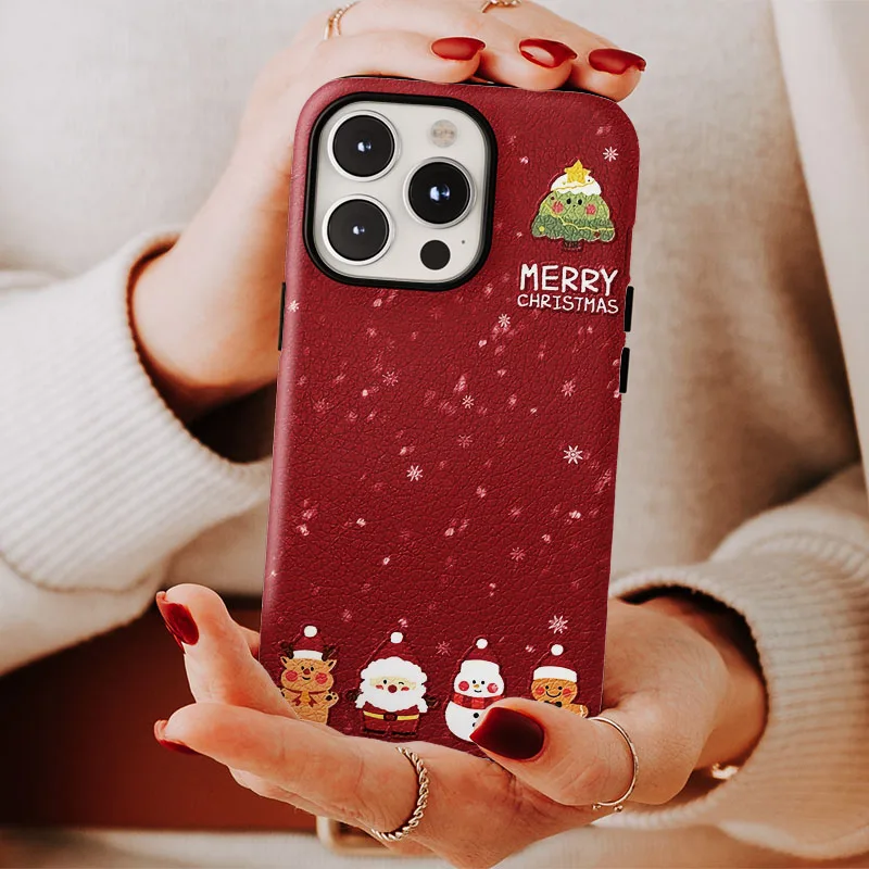 Dual-Layer Snowman Shockproof Phone Case with Bumper Protection