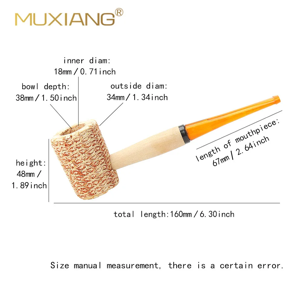 Tobacco Pipe Corncob Pipes Corn Tobacco Pipe Straight Cigarette Pipes Practice Smoking Pipe Smoking Cigarette Holder Mouthpiece Accessory