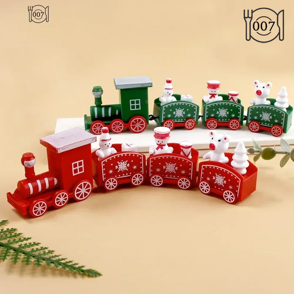 Christmas Decorations Plastic Christmas Train Home Xmas Navidad Noel Gifts Ornament New Year