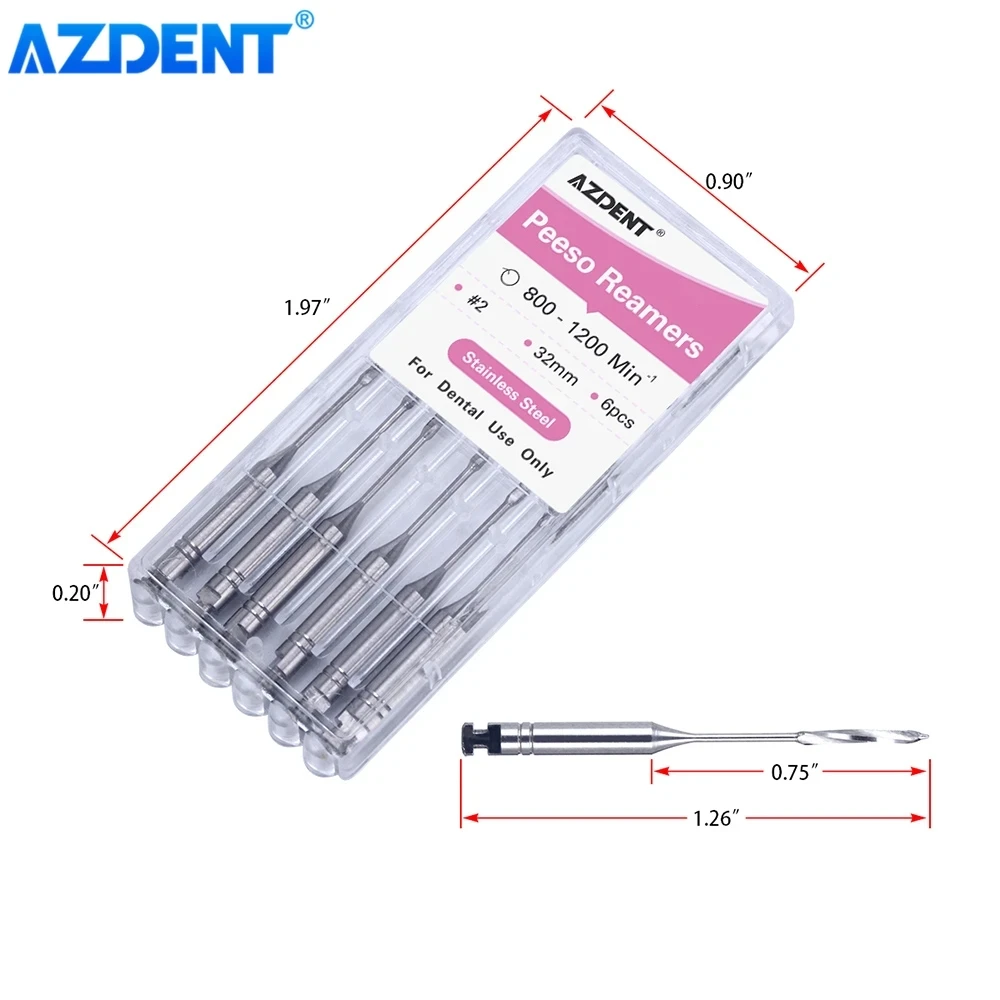 AZDENT Dental Endodontic Drill Gates Glidden Peeso Reamers Rotary Paste Carriers 32mm/25mm Engine Use Stainless Steel Endo Files 2