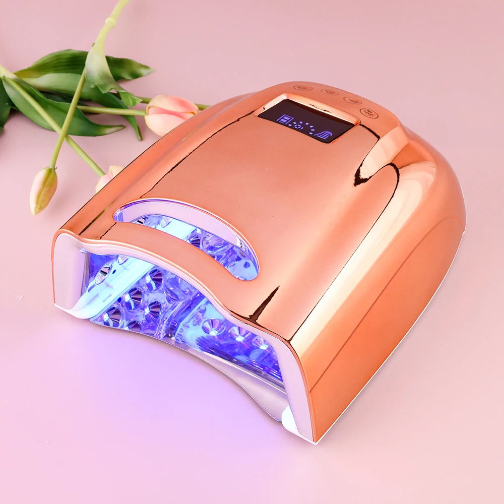128W 강력 메탈릭 컬러 듀얼 광원 전문가용 충전식 무선 경화 네일 아트 살롱용 LED UV 네일 램프
