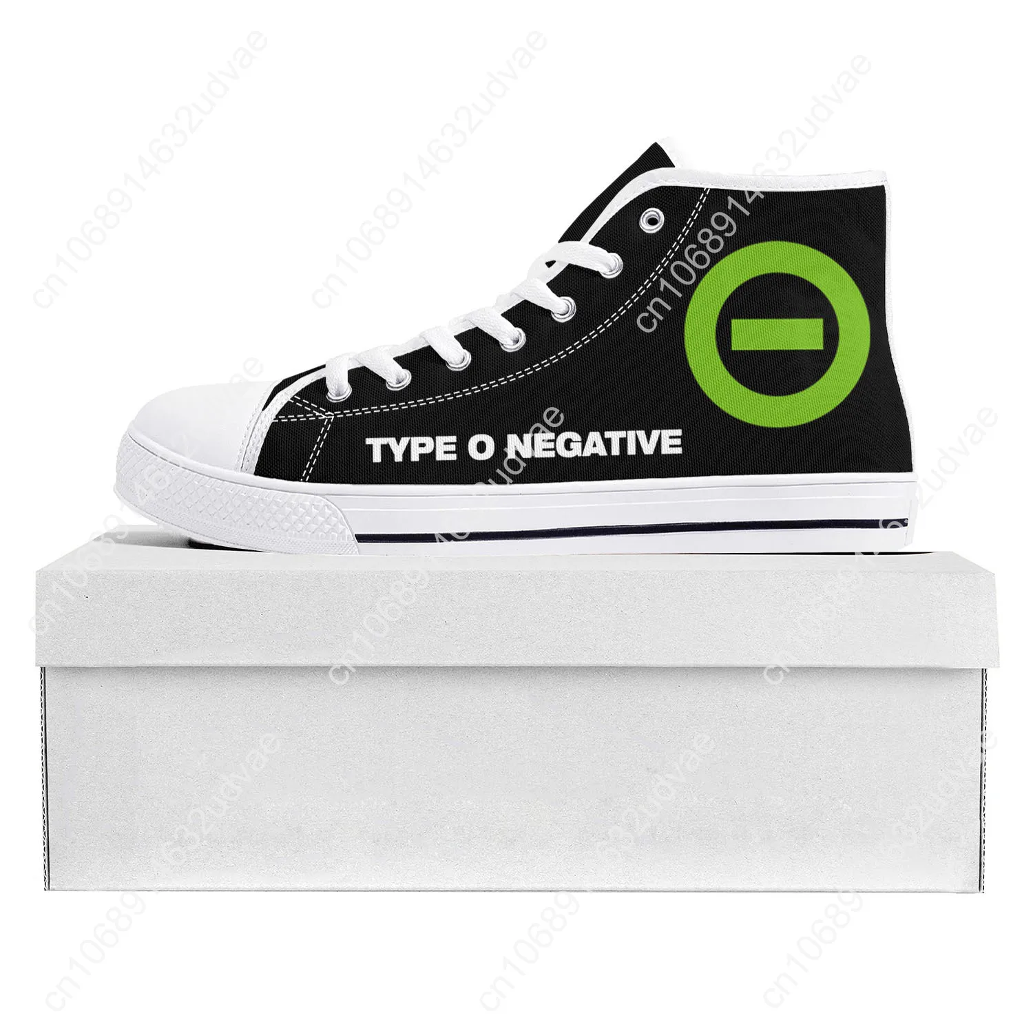 Type O Negative Metal Rock Band High Top High Quality Sneakers Mens Womens Teenager Canvas Sneaker Couple Shoe Custom Shoe White