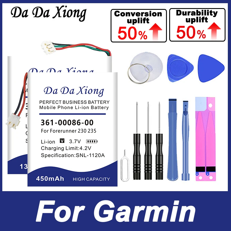 Batteria Per Garming Forerunner Nuvi Edge Glo Virb Approach 50X2 S1 S1W S2 S3 S4 110 230 605 3597 40Lm 52Lm 920Xt 1490Tv Gps