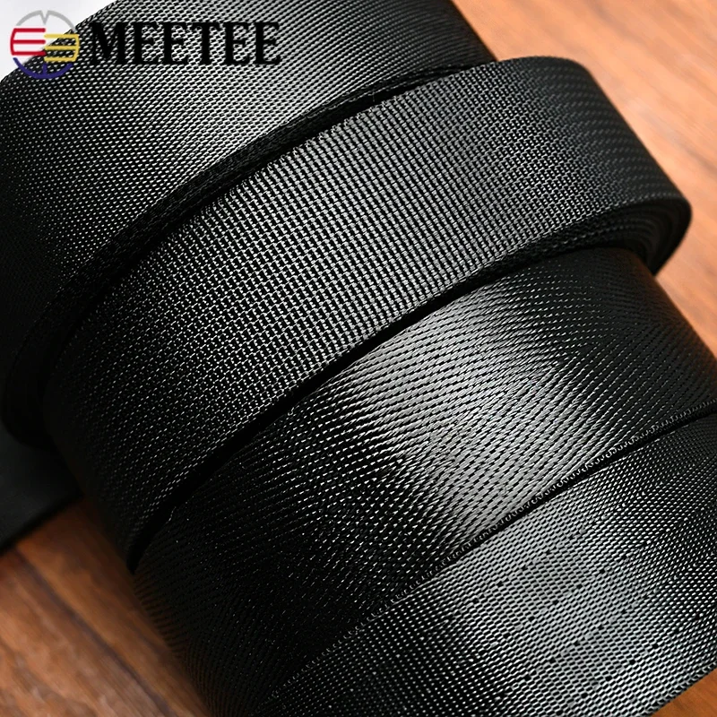 10Meters 20-50mm Black Nylon Webbing Tapes Bag Straps Backpack Ribbon Safety Belt Dog Harness Band DIY Sewing Accessories