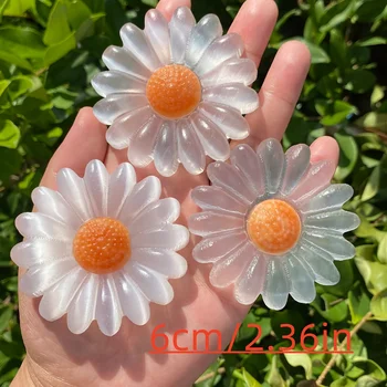 Selenite Daisy Crystal Ornament 1