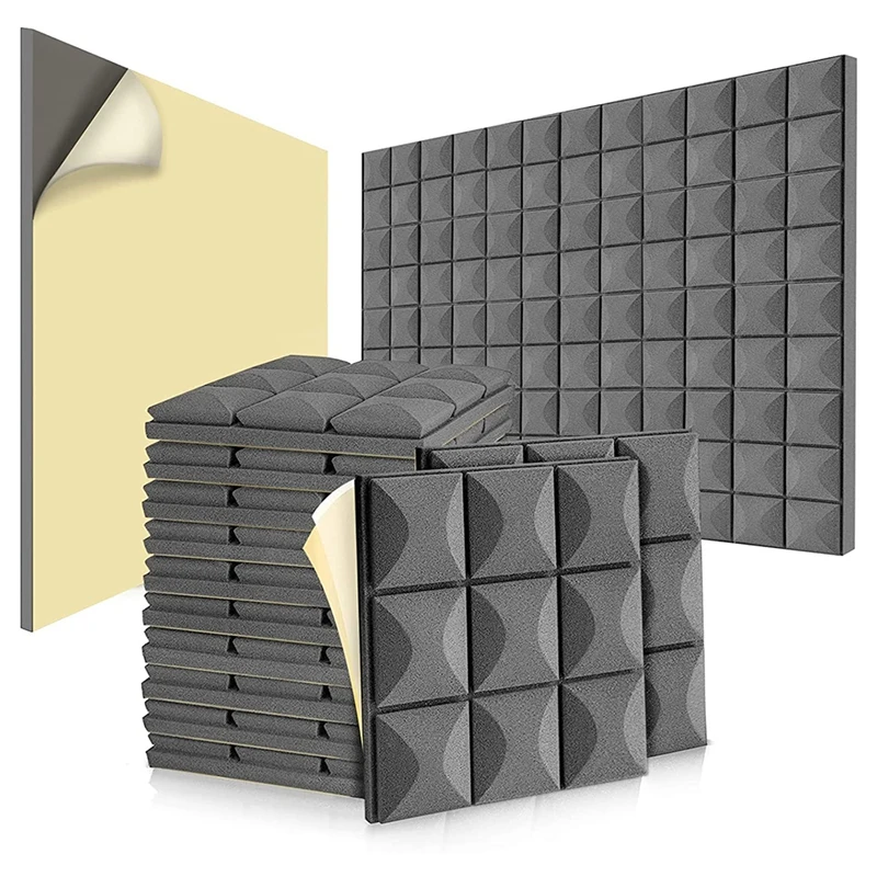 

24 Pack Mushroom Acoustic Foam Panels, Self-Adhesive Acoustic Foam Panels,Absorbs Noise Reduction,For Music Studio