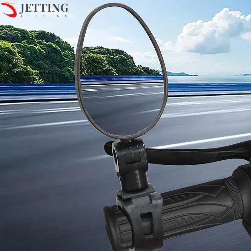 

Universal Bicycle Rearview Reflector Mirror Cycling Clear Wide Handlebar Mirror for Bicycle Motorcycle 360 Rotation Adjustable