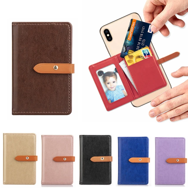 1pc Card Holder Back Of Phone Credit Card Holder For Cell Phone Pu Leather  Multifunctional Adhesive Phone Wallet Card Holder - Mobile Phone Cases &  Covers - AliExpress