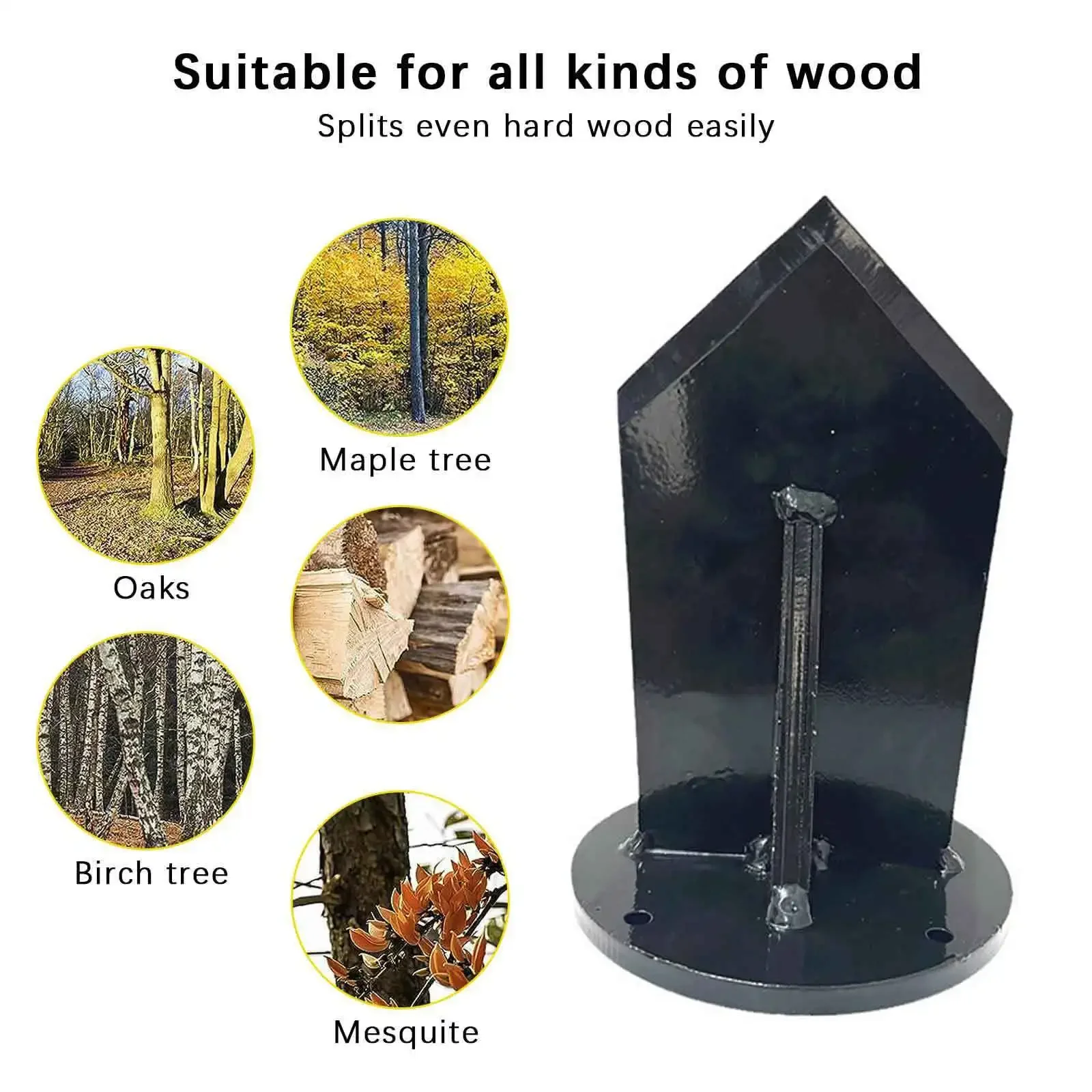 Enhanced Manual Firewood & Kindling Splitter with Wider Fins for Home and Campsite Use