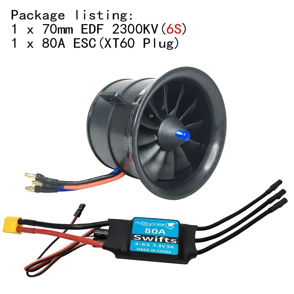 Moteur Brushless 50mm 4300KV 40A EDF pour Avion RC - Haute Performance