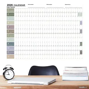 Calendario da Parete 2026, Pianificatore Annuale, Lista delle Cose da Fare, Calendario con Orari, Foglio Pianificatore, Blocco Note, Agenda Organizzatore
