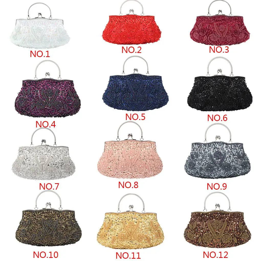 Evening Dress Banquet Handbags Retro Women Flower Embroidered bags Ladies Dinner Wedding Dress Clutch Purse