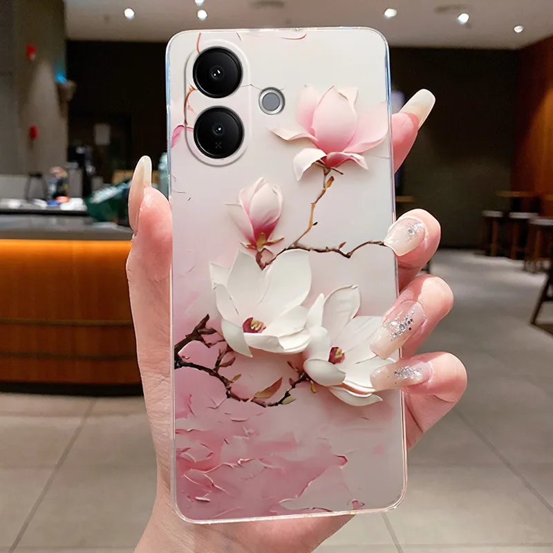 Floral Butterfly Bow Soft Transparent Phone Case - Silicone TPU Jelly Cover