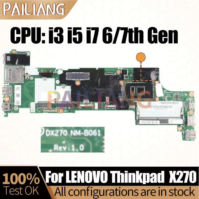 Placa-mãe para Notebook Lenovo Thinkpad X270 Mainboard Completo Testado Nm-b061 i3 i5 i7 7th Gen 01hy507 01lw714 01hy503 - Imagem 6