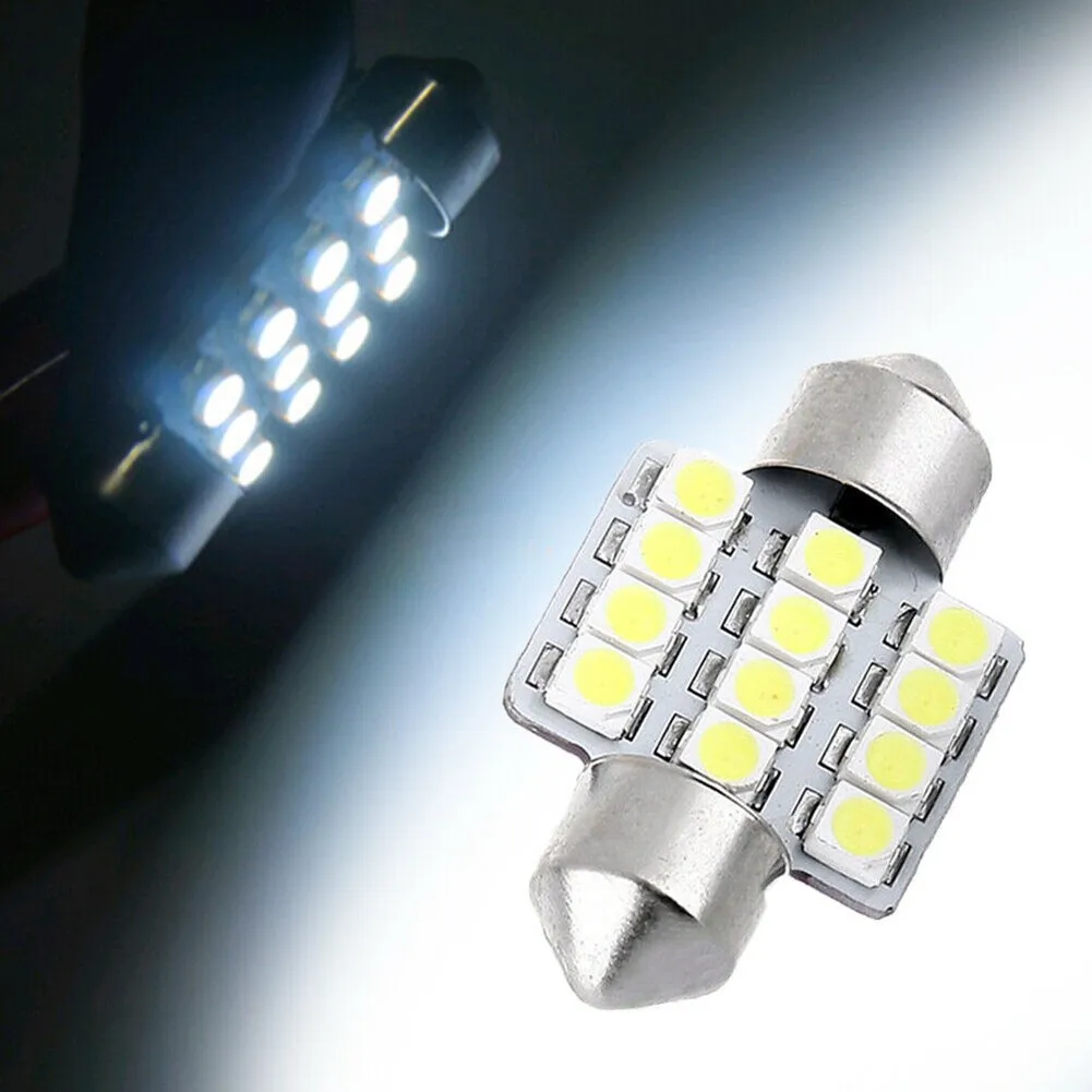 

2PCS 31mm 12-SMD 12 LED Car Auto Festoon Dome Interior Map Lights Bulb Lamp For DC 12V White Super Bright Interior Light