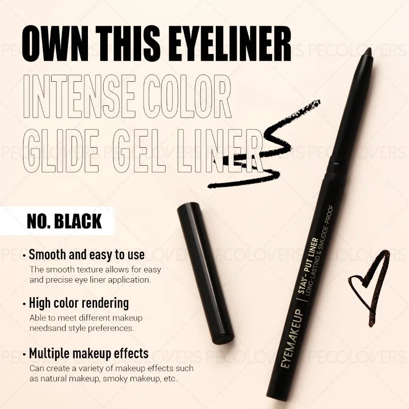 5 قطع قلم تحديد عيون أسود، صديق للمبتدئين، ليس من...