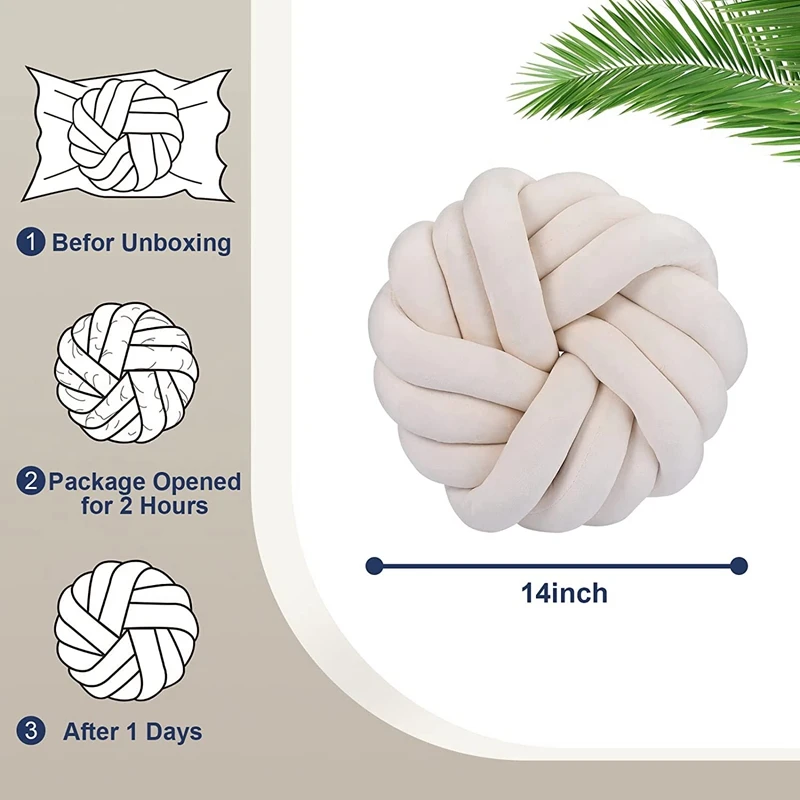 Round Handmade Knot Pillow 3