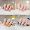 Semi Cured Gel Nails Art Stickers Fashion Solid Color Manicure Decal UV LED Lamp Gel Nail Decals Nail Sticker Decoration 1