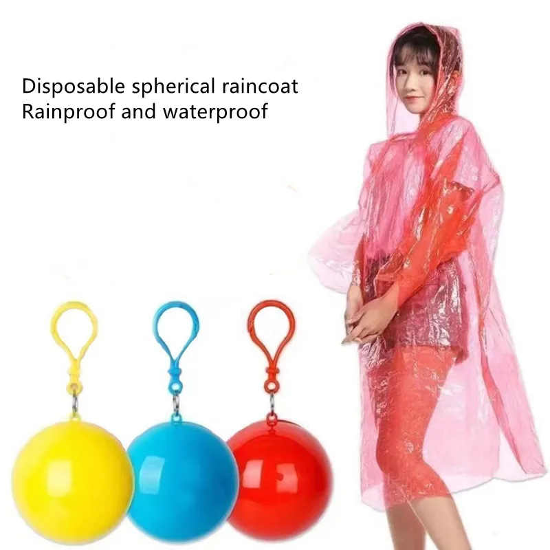 Portable disposable raincoat Disposable emergency poncho ball waterproof adult raincoat suitable for travel outdoor sports