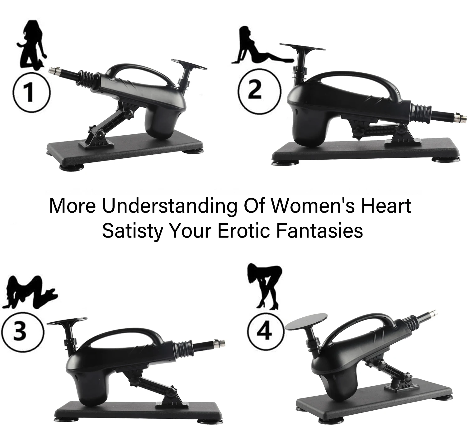 Automatic Mute Sex Machine Dildo Attachments Men And Women Sex Toys Hand Free Thrusting 40W
