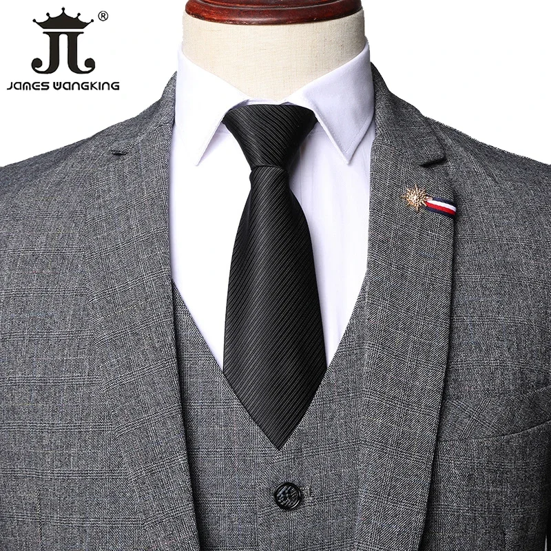 Retro Gentleman Classic Fashion Plaid Mens Formal Business Slim Suit 3Pces Set Groom Wedding Dress S-5XL (Jacket + Vest + Pants) mens suit